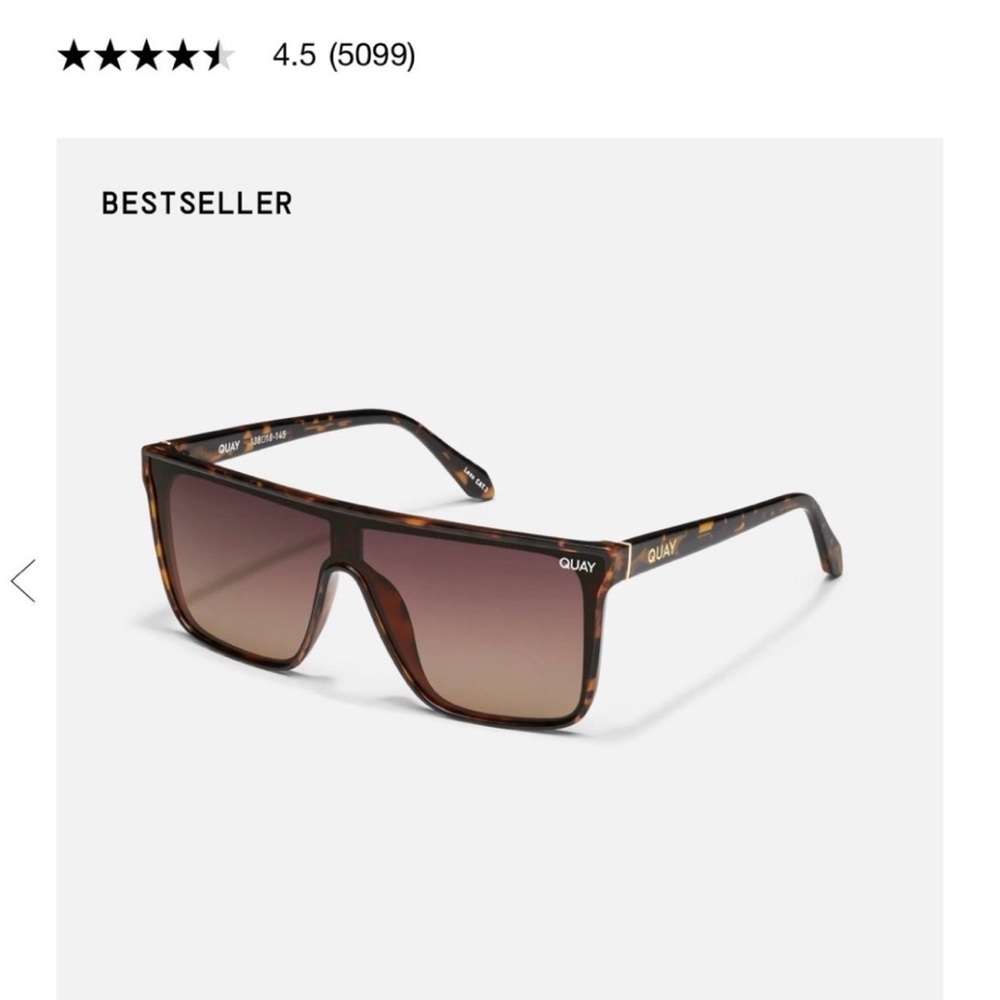 Quay Australia NIGHTFALL Oversized Shield Sunglasses in Tortoise/Brown
